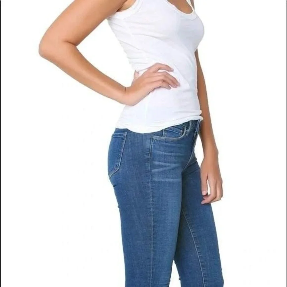 L'Agence‎ Brigitte Skinny Stretch Mid-Rise Jeans Vintage Wash Womens 27 Blue